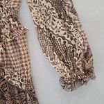 Zimmermann  Brown and Cream Long Sleeve Midi Dress Size 0 Photo 5