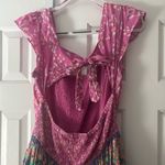 Caroline Constas Pink and Purple Floral Dress Size L Photo 2