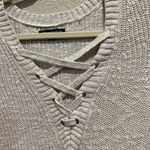 American Eagle  Outfitters Womens XS Sweater Knit Lace Up‎ V Neck Long Sleeve Photo 3