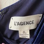 L'Agence  Navy Jaelyn Velvet Jumpsuit blue size 0 viscose silk C6 Photo 4