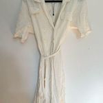 Mango Elegant White Women's trench dress linen blend size 2 beach Photo 0