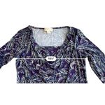 Michael Kors Purple 3/4‎ Sleeve Italian Paisley Blouse MEDIUM Normcore Academia Photo 5