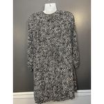 Old Navy  Dress Womens Small Black Leopard Print Tiered Babydoll Long Sleeve Photo 5