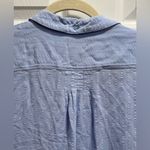 Donna Karan  Light Blue Striped Sleep shirt Size L 3/4 sleeves front buttons. Photo 4