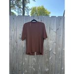 Chico's ‎ Cotton Open Front Cardigan Women’s Size 2 Short Sleeve Brown large Photo 9