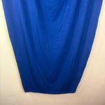 Eileen Fisher  Navy Draped Neck Jersey Shift Dress Size Medium Stretch Officewear Photo 5