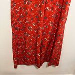 Japna  Wide Leg Pants Orange Red Floral Photo 3
