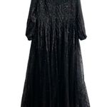 Mac Duggal NEW NWT Jewel Encrusted Illusion Long Sleeve A Line Maxi Gown Black Photo 8