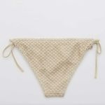 Aerie  Cream Crochet Cheeky Bikini Bottom size Large Photo 2