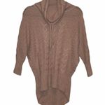 Kaisely  Anthropology’ sweater cowl neck Size Small pink tan soft tie neck roomy Photo 0