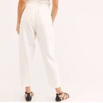 Free People  Margate High Rise Pleated Drawstring Paperbag Pants White Size Small Photo 3