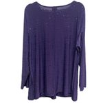 Jaclyn Smith  2X Purple Sequin Long Sleeve VNeck Blouse Work Office Casual Boho Photo 2