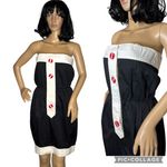Karl Lagerfeld Vintage 80’s tuxedo style strapless black white red dress size S Photo 1