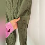 Nicole Miller  New York Linen  blend Green Cargo cropped pants Size large Photo 1