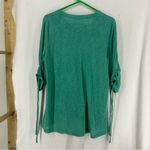 Erin London  Half Sleeve V Neck Shirt Womens Medium Green Photo 4