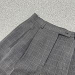 Geoffrey Beene Geoffrey‎ Beene Windowpane High Waist Cuff Hem Straight Leg Trouser Pants Grey 8 Photo 8