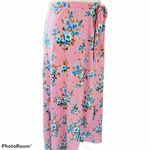 M.Fasis pink floral faux wrap skirt size small Photo 1