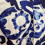 Ralph Lauren Lauren  Paisley Floral Blue & White Sleeveless Shift Dress Size 14 Photo 8