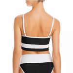 Beach Riot ‎ Eva Colorblock Rib Bikini Top S Black White Photo 1
