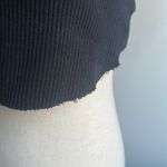 Blue Blush Black Ribbed Crop Top Photo 1