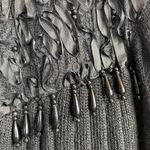 Maurada Vintage 90s Wool Blend Beaded Lace Black Sweater Coat Balloon Sleeves M Size M Photo 1