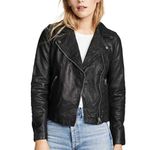 Madewell Washed Leather Moto Jacket Size XS Photo 3