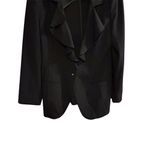 White House | Black Market  Women's Black Ruffle Blazer Formal Jacket Photo 5