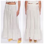 Peixoto Resort Wear Riley 100% Cotton Lined Maxi Skirt in White Photo 1