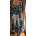 Anthony Richards Floral Square Neck Smocked Sundress Sleeveless Cotton Size LP Photo 5