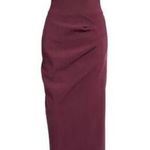 Chiara Boni  Skylar Midi Zip Purple Gown Cold Shoulder Size Small NEW Photo 1