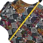 Chico's Embroidered Mixed Media Patchwork Open Front Collared Cotton Silk Vest Photo 6