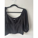 Abercrombie & Fitch Abercrombie & Fitch Black Puff Sleeve Crop Top Size Small Photo 2