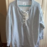 Aerie Grey Oversized Crewneck Sweatshirt Photo 0