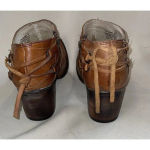 Freebird Sandi Size 6 Brown Leather Distressed Strappy Zip Heel‎ Bootie Western Photo 5