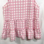 Crown & Ivy Crown & Ivy Large Top Ruffle Mock Neck Sleeveless Top Pink Gingham Tiered 1295 Photo 6