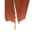 Abound  Womens Ribbed Pull On Lettuce Hem Wide Leg Pants Rust Size M NWT Neutral Photo 9