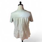 Bohme  Embroidered Peplum Top Short Sleeve Crewneck Blouse Casual‎ Photo 1