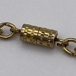 Vintage Victorian Revival filigree 27” necklace. Painted rose on porcelain Gold Photo 4