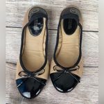 Michael Kors Michael Juliette Nude Black Leather Ballet Flats Size 7 Photo 5