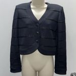 St. John Evening by Marie Gray Black Button Down Cardigan w/Sequins & Embroidery Photo 1