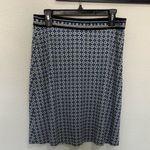 Max Studio  Retro Euro A-Line Skirt Blue Black White Geometric Pattern Small Photo 4