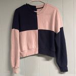 Elizabeth and James Navy and Cream color block sweater  Photo 0