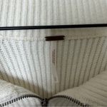 Free People  Off-White Greta Half Zip Cropped Sweater Womens Size L Photo 9
