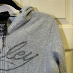 Harley Davidson Full Zip Up Hooded Sweatshirt Sz Medium Gray Rhinestone Pockets Photo 1