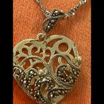 Necklace heart shape 925 sterling silver pendant and necklace Photo 2
