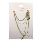 LC Lauren Conrad  NIP Gold Tone Four Strand Lightening Bolt Green Bead Anklet Photo 3