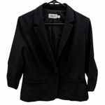 Eliza J  Black Ruched Sleeve Blazer Womens Small Petite Photo 7