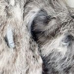 Vintage 80s Rabbit Fur Fox Tail Short Jacket Coat Made in Hong Kong Size Medium Gray Photo 7