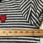 Gianni Bini  juniors size large long sleeve pullover striped black ivory heart Photo 3