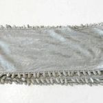 Chico's Silver Gray Lightweight Scarf Rayon Blend Lace Edge Wedding Wrap Skinny Photo 6